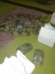 The German HQ and defensive position on the northern objective.